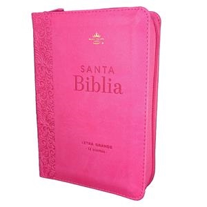 BIBLIA BÍBLIA REINA VALERA R60 TAMAÑO COMPACTO LETRA GRANDE 12 PUNTOS I/PIEL FUCSIA GEOMÉTRICO CON CIERRE | 9798885169493 | AAVV | Llibreria L'Altell - Llibreria Online de Banyoles | Comprar llibres en català i castellà online - Llibreria de Girona
