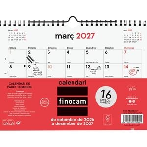 CALENDARI PARET S FINOCAM 26-27 | 8422952415091 | Llibreria Online de Banyoles | Comprar llibres en català i castellà online