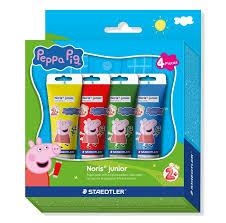 CAPSA DE 4 POTS DE PINTURA DE DITS DE 100ML STAEDTLER NORIS JUNIOR PEPPA PIG (GROC, VERMELL, BLAU I VERD) | 4007817179734 | STAEDTLER | Llibreria Online de Banyoles | Comprar llibres en català i castellà online