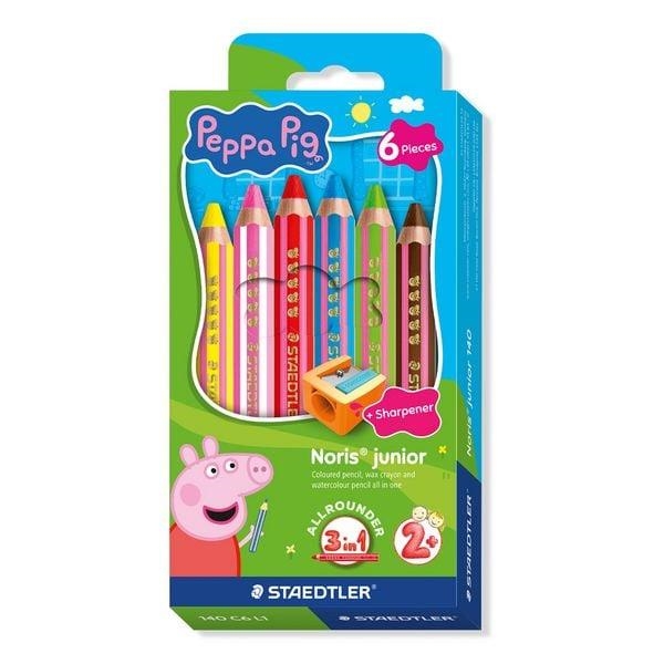 CAPSA DE 6 LLAPIS DE COLORS + MAQUINETA STAEDTLER NORIS JUNIOR PEPPA PIG | 4007817179536 | STAEDTLER | Llibreria Online de Banyoles | Comprar llibres en català i castellà online