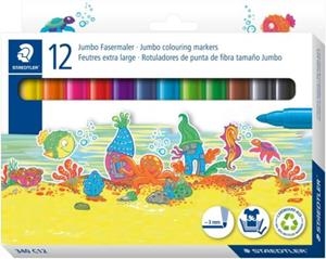 CAPSA DE 12 RETOLADORS DE COLORS AMB PUNTA DE FIBRA MIDA JUMBO STAEDTLER | 4007817140352 | STAEDTLER | Llibreria Online de Banyoles | Comprar llibres en català i castellà online