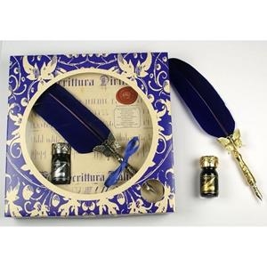 CONJUNT DE PLOMA PAPALLONA NÍQUEL BLAU + TINTA EN CAIXA DECORADA FRANCESCO RUBINATO | 8051773946592 | FRANCESCO RUBINATO | Llibreria Online de Banyoles | Comprar llibres en català i castellà online