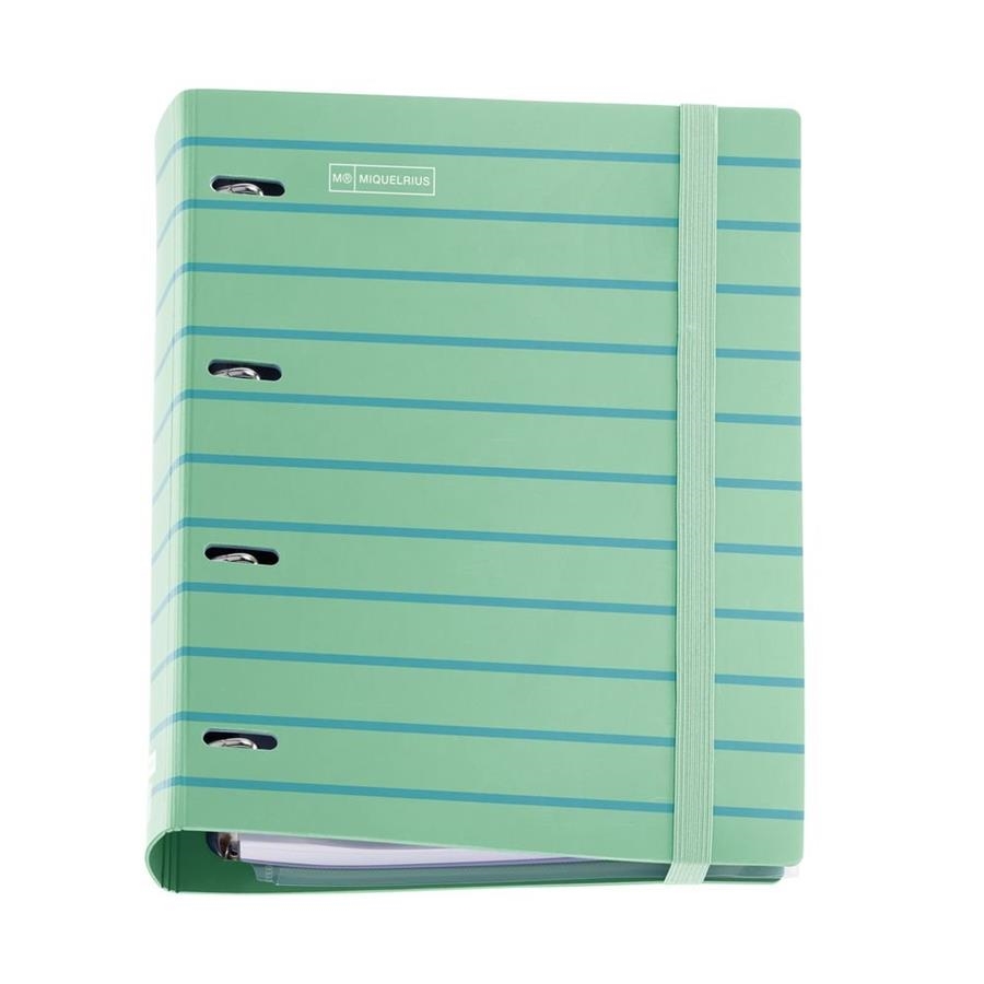 CARPESÀ DE 4 ANELLES 35MM AMB RECANVI DE 100 FULLS OPACS DE 5 COLORS MENTA | 8422593151273 | MIQUELRIUS | Llibreria Online de Banyoles | Comprar llibres en català i castellà online