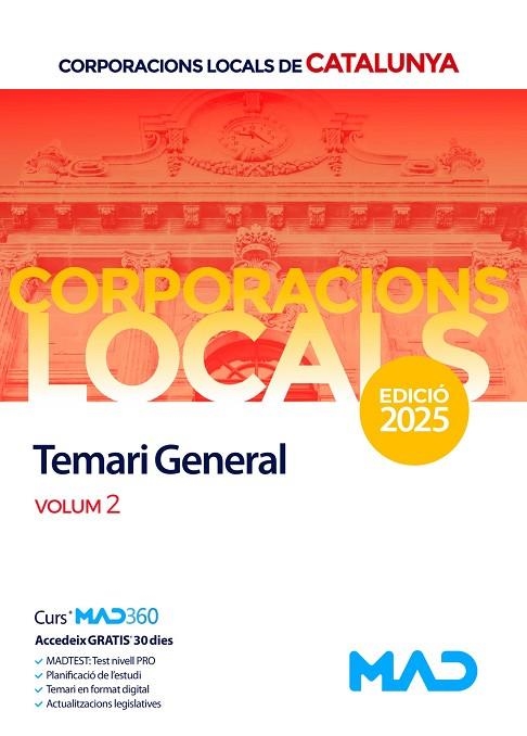 CORPORACIONS LOCALS DE CATALUNYA. TEMARI GENERAL VOLUM 2 | 9791370282349 | AAVV | Llibreria Online de Banyoles | Comprar llibres en català i castellà online
