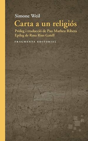 CARTA A UN RELIGIÓS | 9791387548339 | WEIL, SIMONE | Llibreria L'Altell - Llibreria Online de Banyoles | Comprar llibres en català i castellà online - Llibreria de Girona