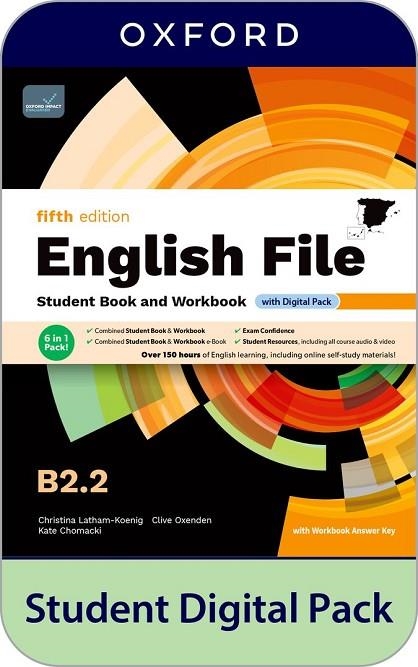 ENGLISH FILE 5TH EDITION B2.2. STUDENT'S BOOK AND WORKBOOK AND DIGITAL WITH KEY | 9780194144728 | LATHAM-KOENIG, CHRISTINA/OXENDEN, CLIVE/CHOMACKI, KATE | Llibreria Online de Banyoles | Comprar llibres en català i castellà online
