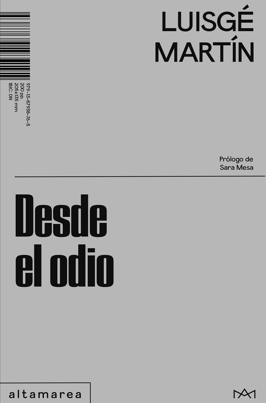 DESDE EL ODIO | 9791387938765 | MARTÍN, LUISGÉ | Llibreria Online de Banyoles | Comprar llibres en català i castellà online