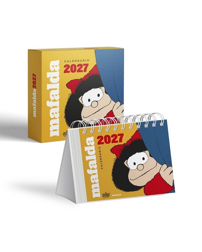 MAFALDA 2027 CALENDARIO DE ESCRITORIO AMARILLO CON CAJA | 9786316693945 | QUINO | Llibreria L'Altell - Llibreria Online de Banyoles | Comprar llibres en català i castellà online - Llibreria de Girona