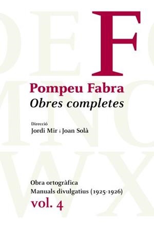 OBRES COMPLETES. VOLUM 4 | 9788484374992 | FABRA,POMPEU | Llibreria Online de Banyoles | Comprar llibres en català i castellà online